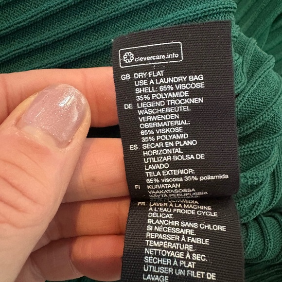 & Other Stories Flared Rib Midi Dress Green Size XS - Picture 9 of 10